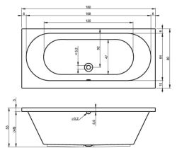 Wanna prostokątna 180x80cm Riho Carolina B056001005 biały połysk