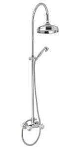 Kolumna natryskowa Retro z deszczownicą 20 cm i baterią z kryształami Swarovskiego Giulini Odessa 3907/1162 chrom