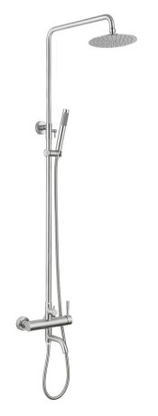 Przejdź do produktu Zestaw prysznicowy z okrągłą deszczownicą 20 cm i baterią ścienną kompletna Sapho Minimal MI140 Stal nierdzewna