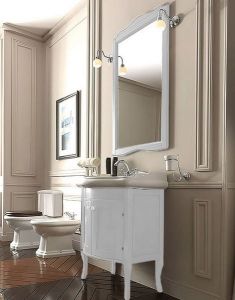 Kerasan lustro wiszące 63x116 cm biały mat Retro 731330