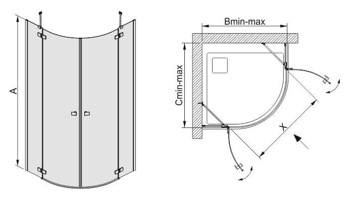 Sanplast KP4/Free Kabina narożna półokrągła 80x90 cm 600-260-0121-42-401