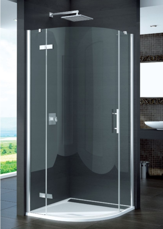 Kabina półokrągła 90x90 cm w komplecie z brodzikiem SanSwiss Pur P3PG550901007 
