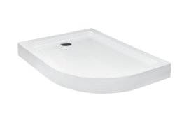  Brodzik półokrągły asymetryczny kompaktowy 100x80x4 cm Besco Saturn 100