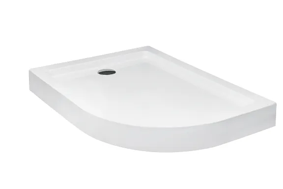  Brodzik półokrągły asymetryczny kompaktowy 100x80x4 cm Besco Saturn 100