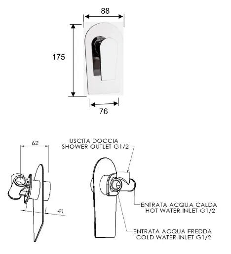 Bateria prysznicowa podtynkowa Sapho Axamite AX41 chrom