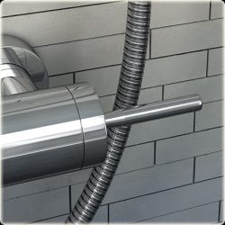 Kolumna prysznicowa z okrągłą deszczownicą 20 cm Kohlman Maxima QW277M chrom