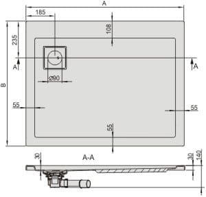 Brodzik prostokątny 90x170 cm Sanplast B/SPACE 615-110-0150-01-000 