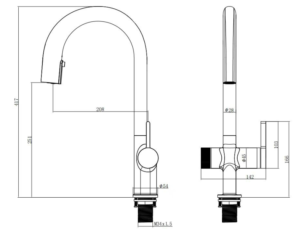 Wymiary techniczne baterii Freak Crystal