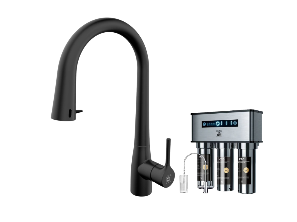 Bezdotykowa bateria Freak Filter TF0149 czarny mat z wyciąganą wylewką